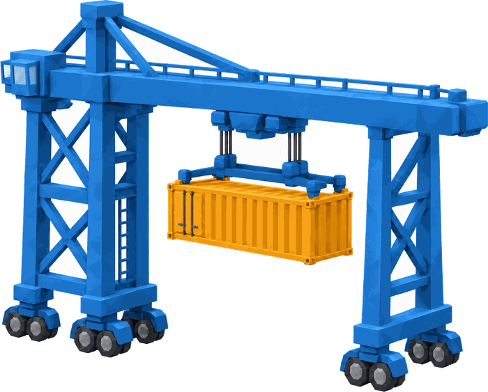 Port gantry crane, loading
